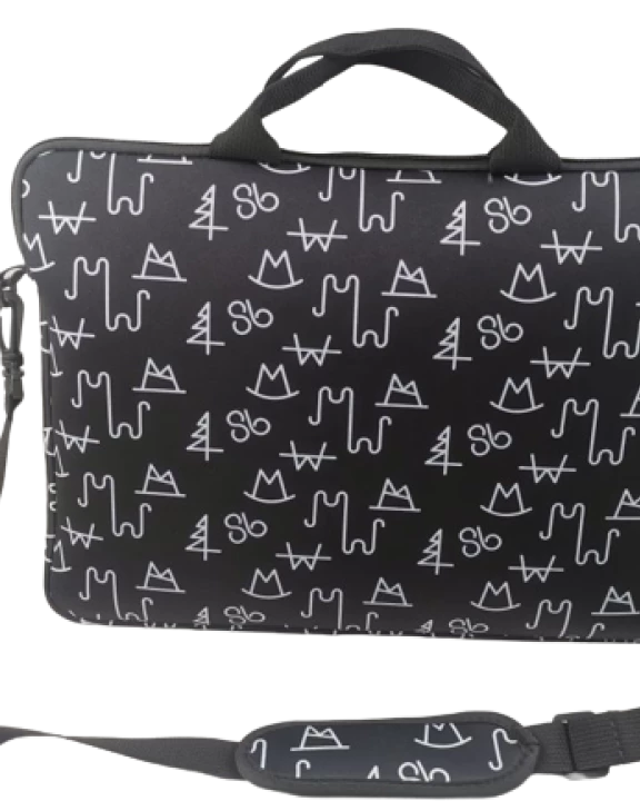 Black Brand Laptop Shoulder Bag