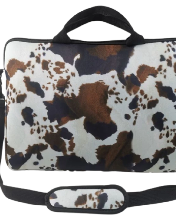 Brown Cowhide Laptop Shoulder Bag