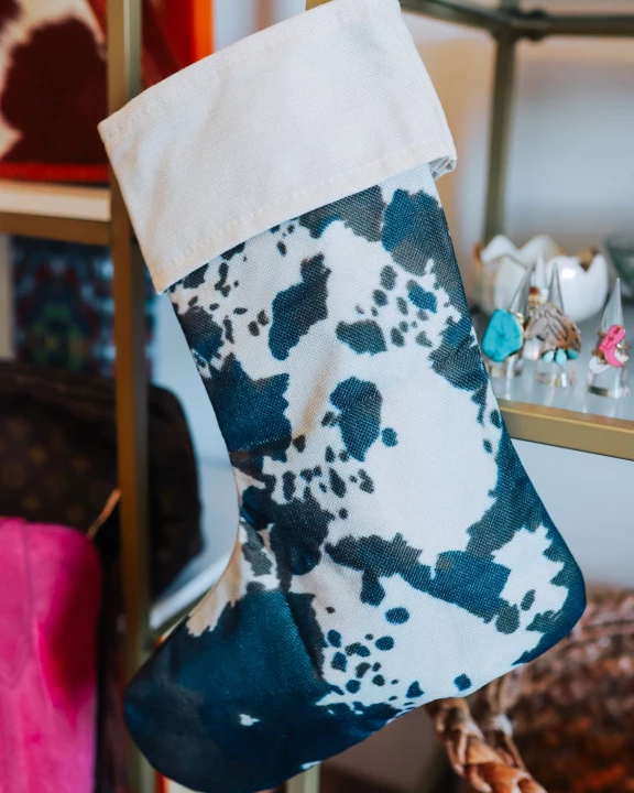 Brown Cowhide Christmas Stocking