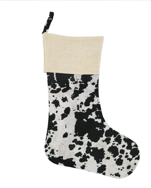 Black Cowhide Christmas Stocking