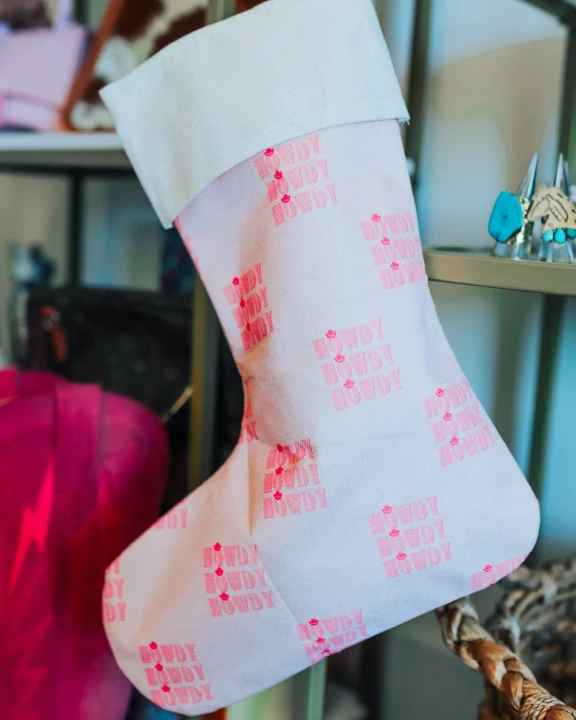 Pink Howdy Christmas Stocking