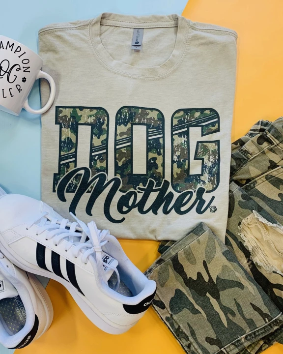 Sporty Dog Mother Tee (Camo) | DP1043
