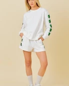 CLOVER SEQUIN PATCH SHORTS