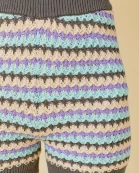 Waist Elastic Band Multi Color Sweater Shorts