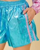 Side Contrast Metalic Shorts