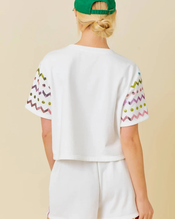 Easter Sequin Zigzag Trim Top