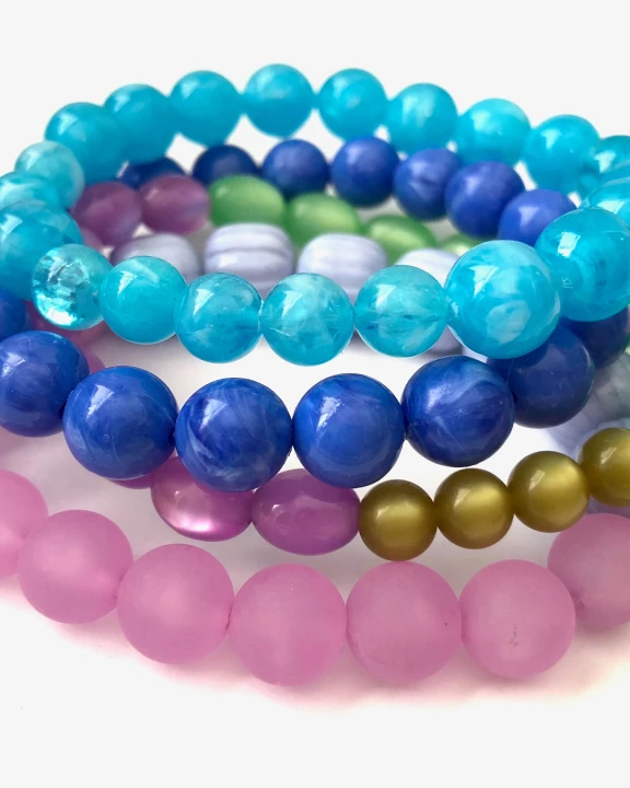 Lilac Garden Stack and Stretch Bracelet Set