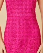 Strapless lace midi dress