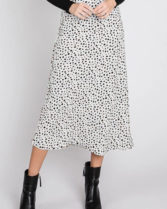 ANIMAL PRINT MIDI SKIRT