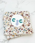 Semi-Precious Turquoise Initial Post Earrings