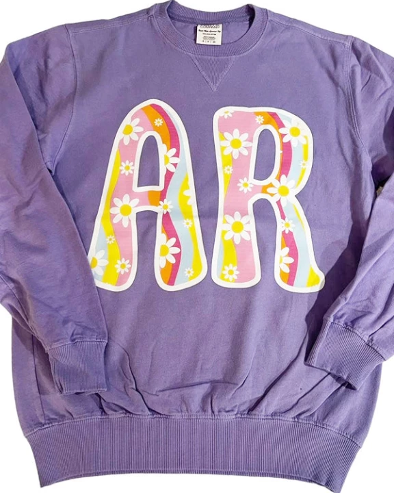 AR Daisy Flower Initials Sweatshirt