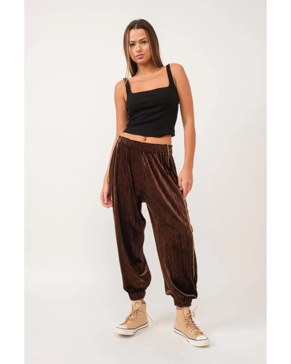 Gilded Velour Jogger Pants