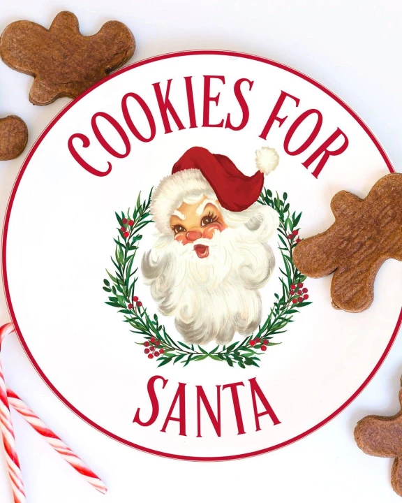 Platter Round Cookies with Santa