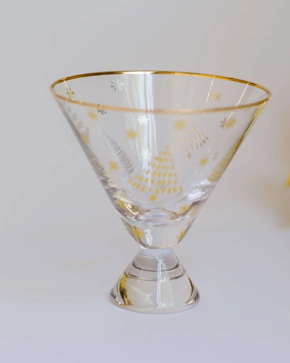 Glass Martini Gold Trees