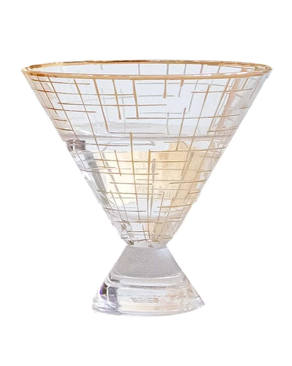 Gold Hatch Martini Glass