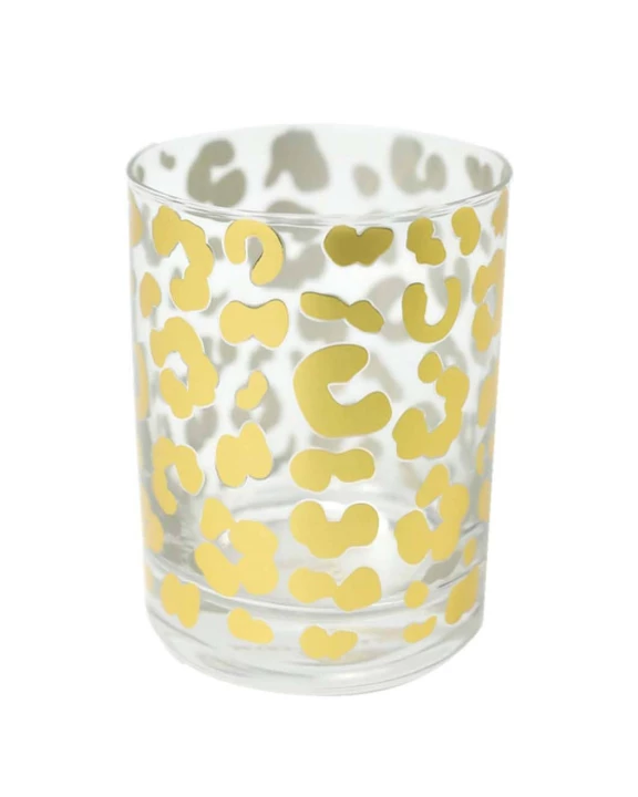 Gold Leopard Cocktail Glass