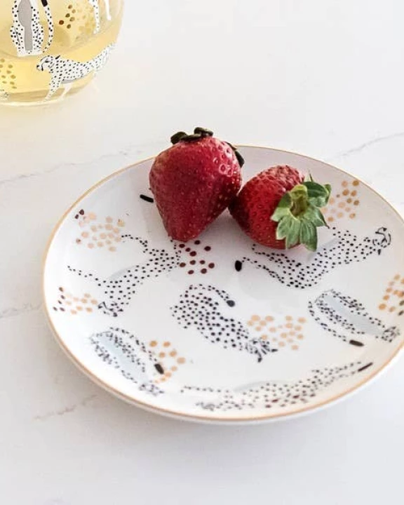 Cheetah Appetizer Plate Set