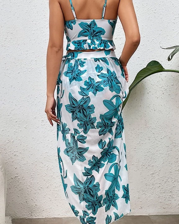 3 piece floral swimsuit set