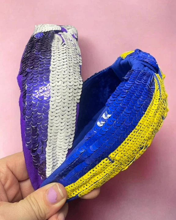 Football Headband, Game Day Headband, Sequin Headband
