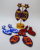 Game Day, Beaded Earrings, Football Earrings, Touch Down