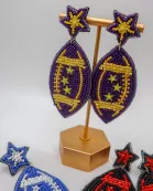 Game Day, Beaded Earrings, Football Earrings, Touch Down