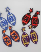 Game Day, Beaded Earrings, Football Earrings, Touch Down