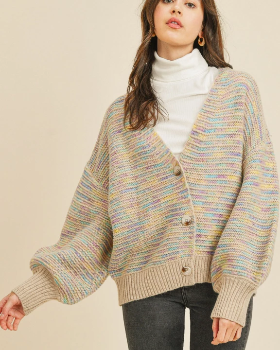 Multi Colored Knitted Long Sleeve Top