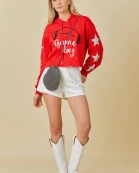 Game Day Sequin Crop Hoodie