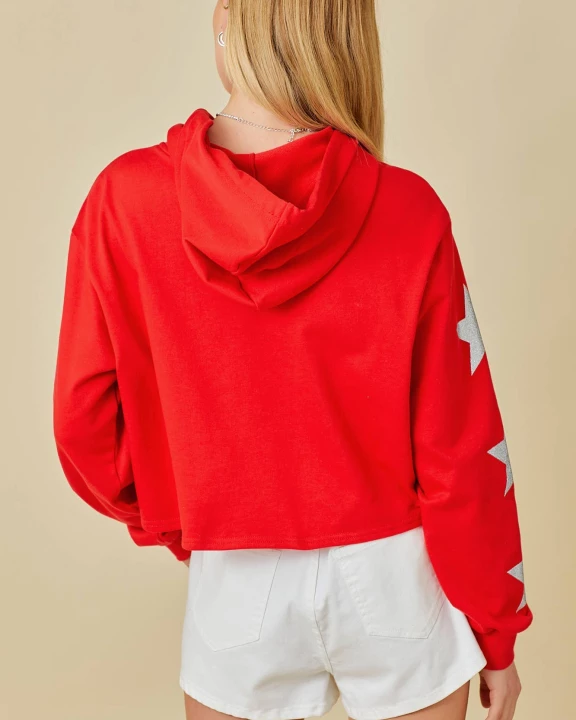Game Day Sequin Crop Hoodie