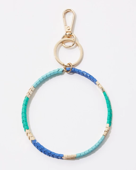 Silicone Coated Chevron Pattern Wrist Keychain
