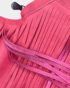 Star Pink Fringe Leather Sash Bag