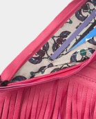 Star Pink Fringe Leather Sash Bag