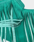 Turquoise Fringe Leather Sash Bag