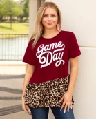 10585 - Game Day Ruffle Bottom Leopard Top