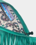 Turquoise Fringe Leather Sash Bag