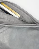 Gray Leather Sash Bag