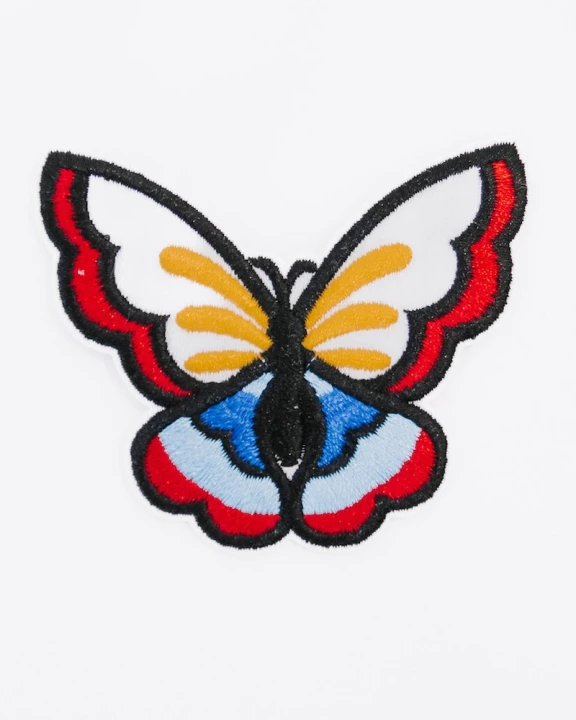 Butterfly Blue & Yellow Iron On Patch Wholesale