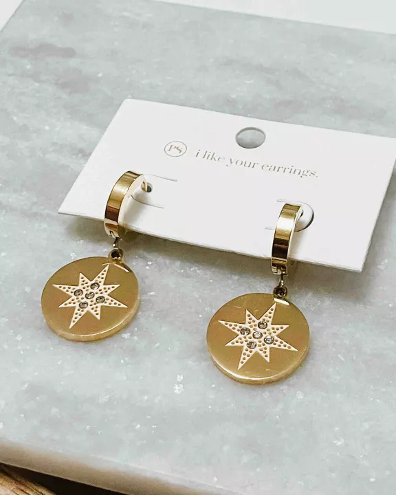 Shooting Star Hoop Earrings WATERPROOF Wholesale