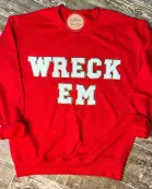 WRECK EM Chenille Patch Sweatshirt