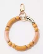 Resin Wood Mixed Wrist Keychain