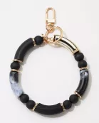 Resin Wood Mixed Wrist Keychain