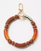 Resin Wood Mixed Wrist Keychain