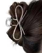 Bow Hair Claw Clip Gold + Silver