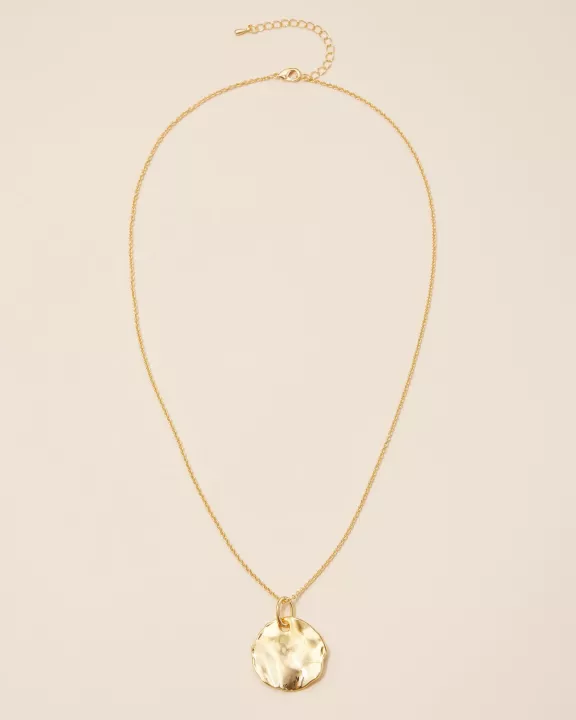 Organic Shape Pendant 18K Gold Dipped Necklace
