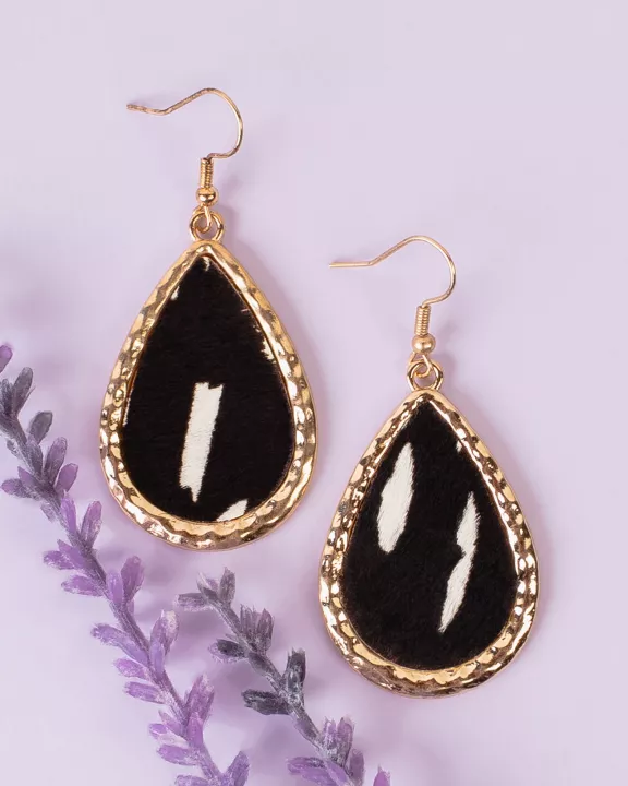 73977 - Animal Print Teardrop Earrings