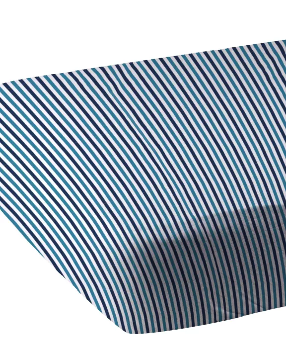 Blue and White Stripe Bamboo Crib Sheet