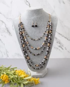 72796 - Layered Crystal Beaded Necklace