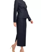 Le Suit Shimmer Tweed One Button No Pocket Jacket and Column Skirt Set