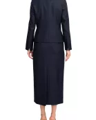 Le Suit Shimmer Tweed One Button No Pocket Jacket and Column Skirt Set