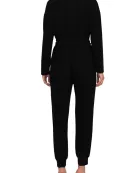 Philosophy Crew Neck Dolman Long Sleeve Tie Waist Elastic Hem Pockets Jersey Knit Jumpsuit